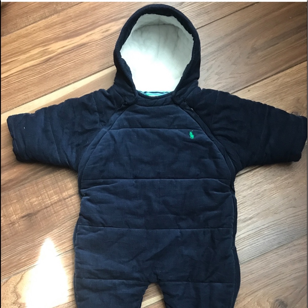 Polo RALPH LAUREN Layette Navy Blue Corduroy Bunting 6M